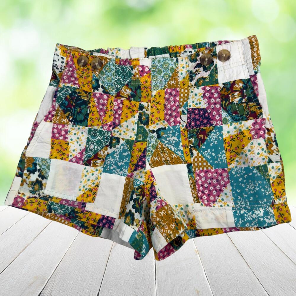 PILCRO Anthropologie Patchwork Shorts Kit High Rise Utility Pockets Size 25x2.5
